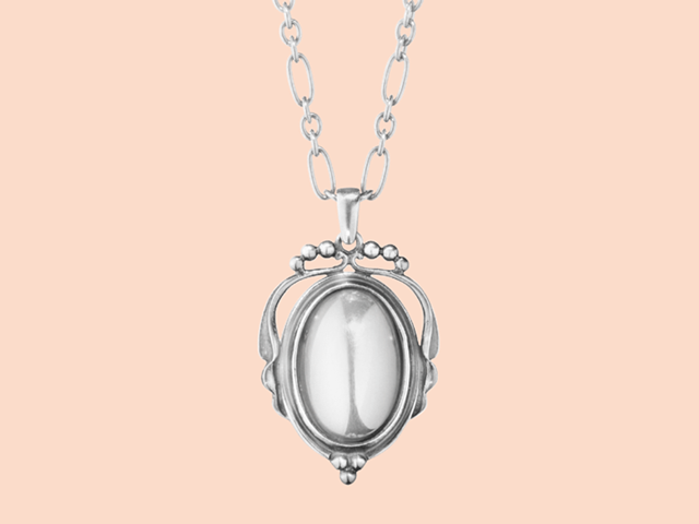 2017 heritage pendant in oxidised sterling silver