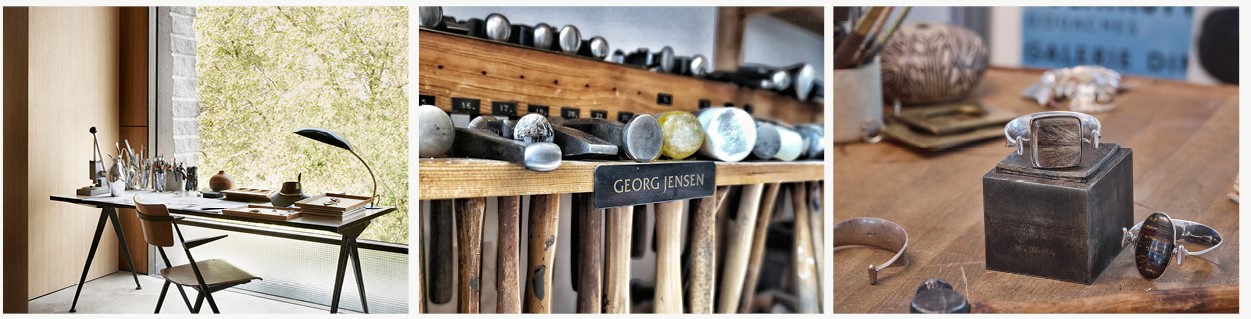 Grid image displaying tools for fine silver craftsmanship