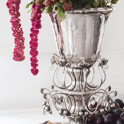 Masterpiece Jardinière no. 1505 handmade in sterling silver craftmanship and design by Georg Jensen