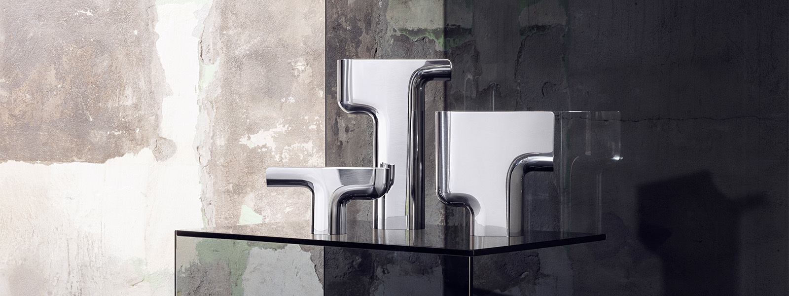 Fine sterling silver vases from the Nendo collection designed by Oki Sati