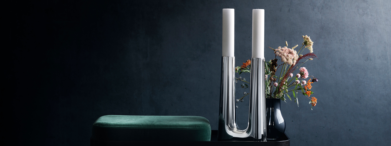 Copenhagen candleholder stainless steel from Georg Jensen