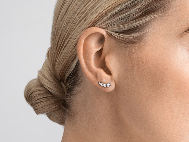 Aurora earrings in 18 karat white gold with diamonds