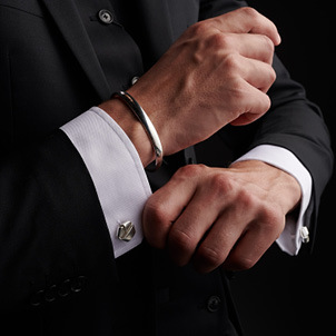Sterling silver cufflinks from the Mens Classic collection designed by Georg Jensen