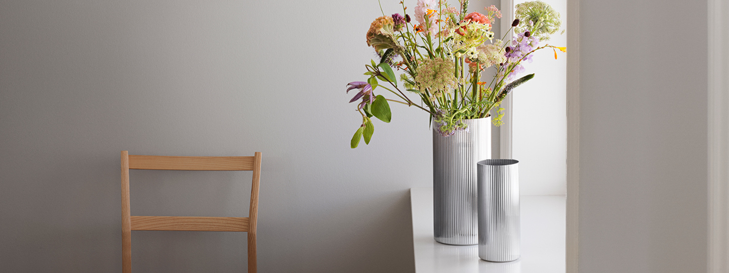 bernadotte vases in stainless steel