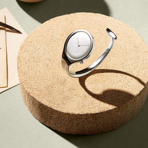 Georg Jensen Vivianna collection Danish design womens bangle watch in stainless steel with mirror dial