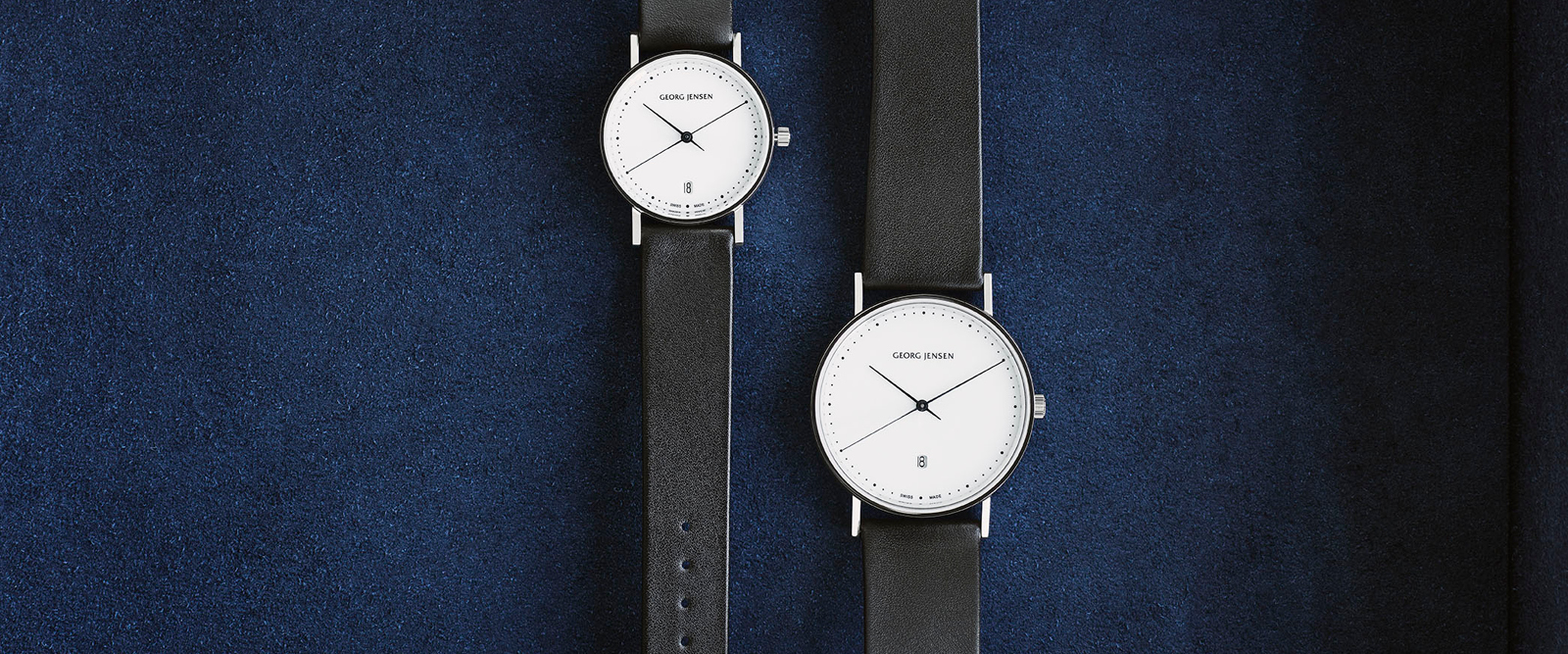 Mirror polished stainless steel watches and leather straps from the Koppel collection designed by Henning Koppel