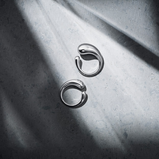 Scandinavian jewellery sterling silver rings from Georg Jensen Mercy collection in small and large size 