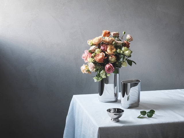 Manhattan vases and bowl (mirror-polished stainless steel)