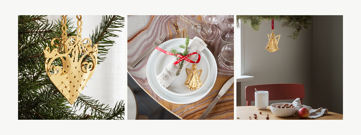 Christmas ornament, Lace Angel in 18kt. gold plated brass from the 2022 Christmas Collectibles designed by Sanne Lund Traberg