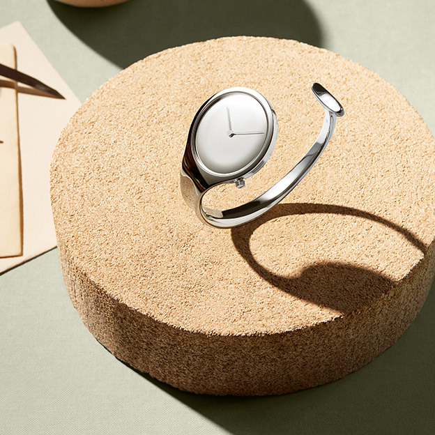 Georg Jensen Vivianna collection Danish design womens bangle watch in stainless steel with mirror dial