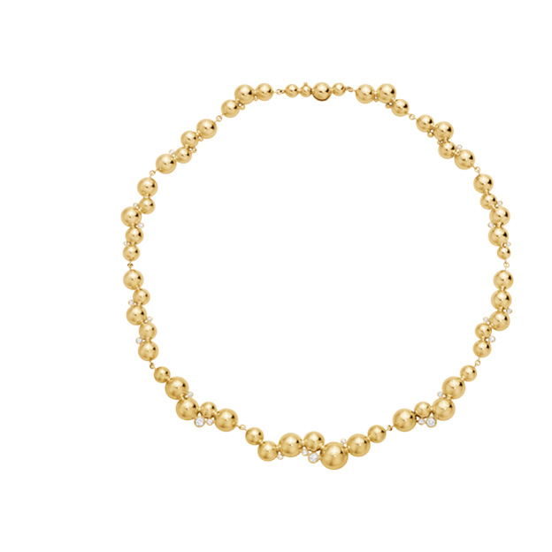 Moonlight Grapes gold and diamond necklace details designed by Georg Jensen