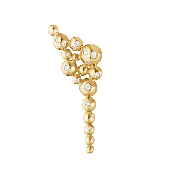 18 kt gold and diamonds single earring from Moonlight Grapes collection by Georg Jensen
