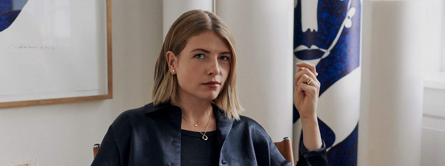 18 kt. gold and diamonds earrings, necklace and rings from the Mercy collection
