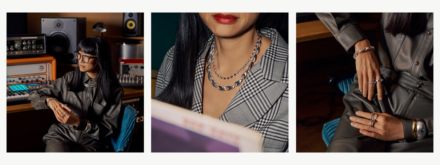 18 kt. gold and sterling silver jewellery combinations from the Reflect and Curve collections