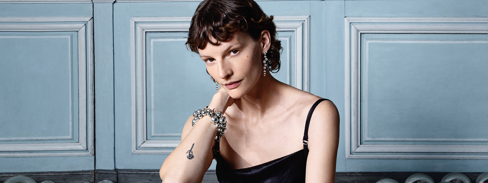 Sterling silver bracelet and earrings from the Moonlight Grapes collection expansion in 2022