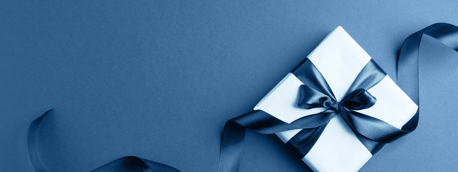 Gift from Georg Jensen wrapped in blue paper with band