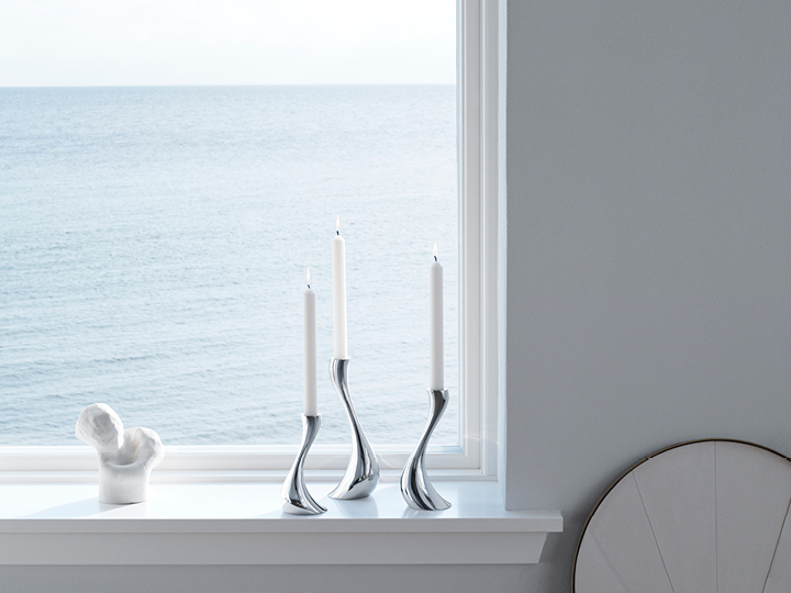 cobra candleholders in stainless steel