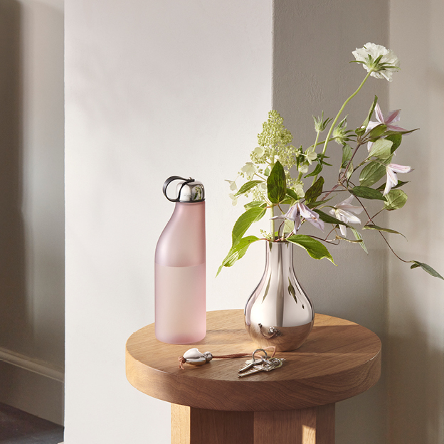 Pink Plastic water bottle from the Sky Collection designed by Aurélien Barbry