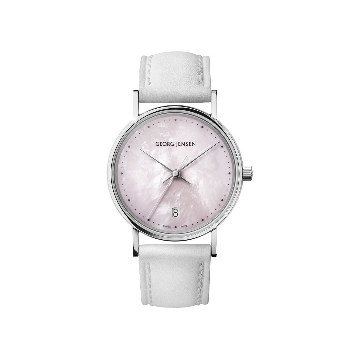 Designer Watches And Watch Straps For Men Women Georg Jensen Koppel 32 Mm Quartz Rose Mother Of Pearl Dial White