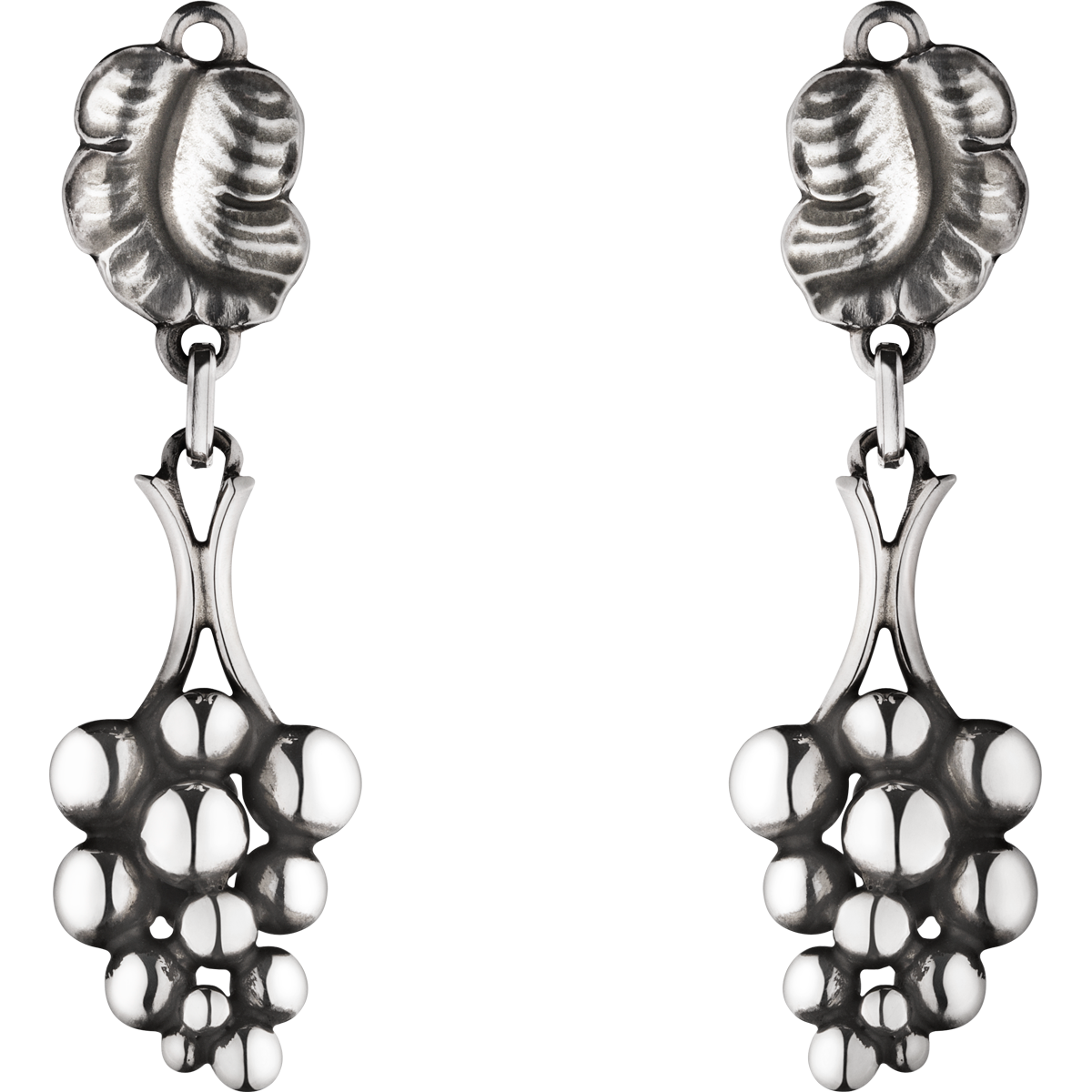 Moonlight Grapes clip on silver earrings Jensen