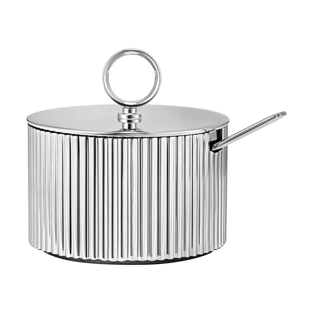 BERNADOTTE sugar bowl w. spoon in stainless steel | Georg Jensen