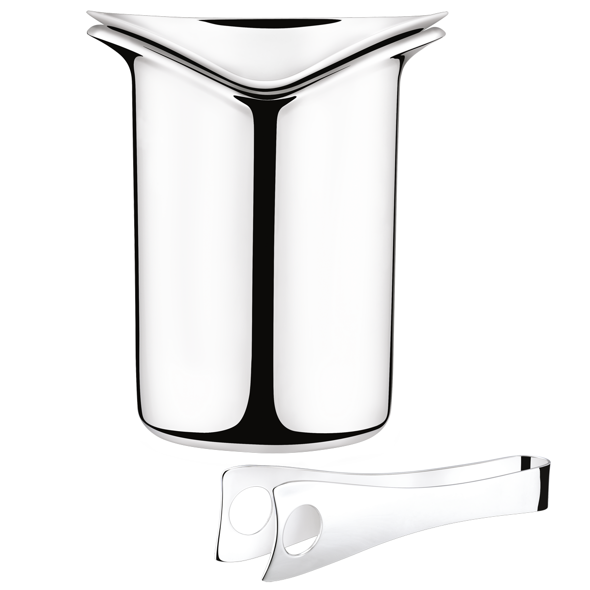 WINE ice bucket with tongs in stainless steel Jensen