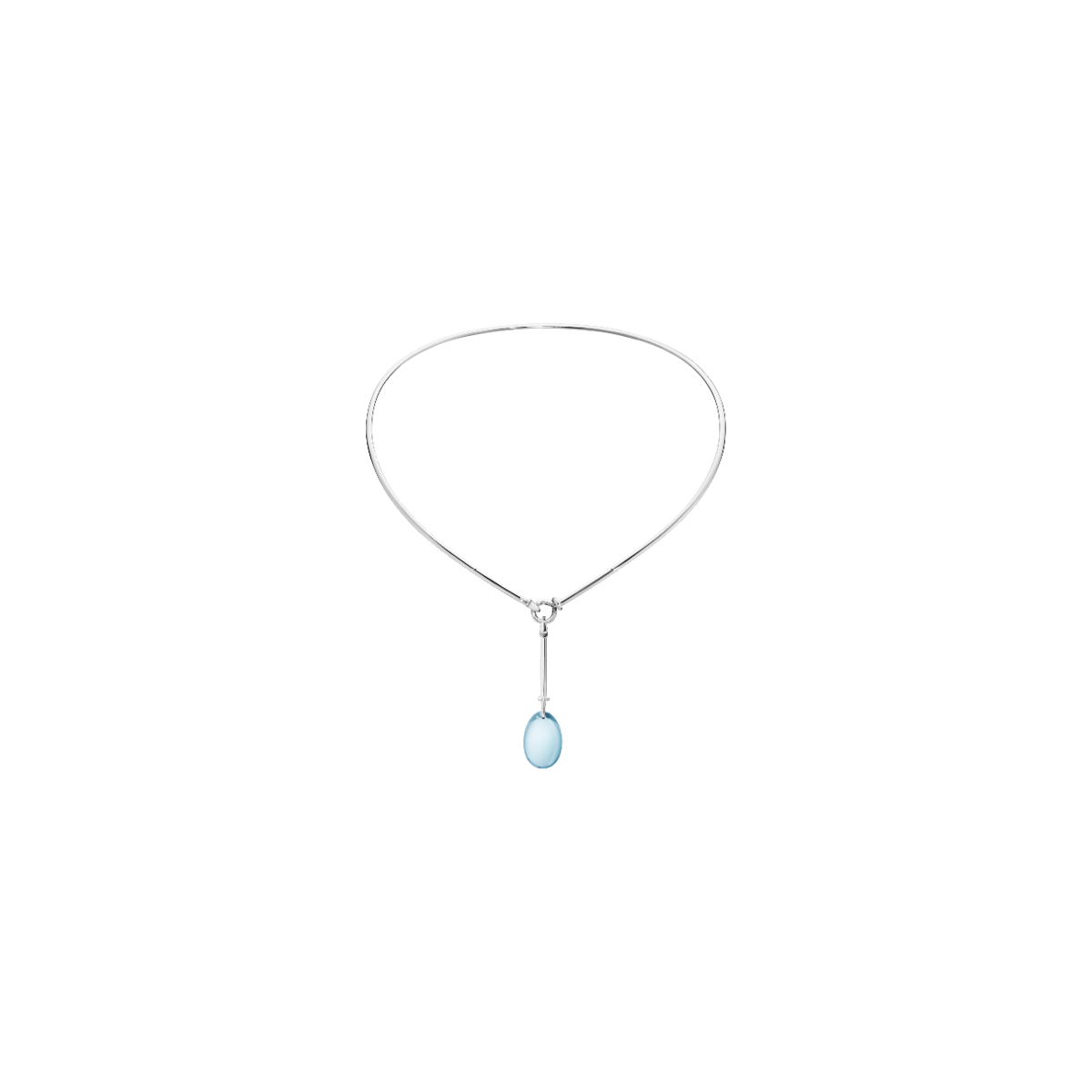 デュウ ドロップ Dew Drop ペンダント スターリングシルバー ブルートパーズ ブリリアントカットダイヤモンド I Georg Jensen