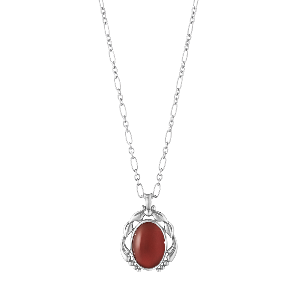 Carnelian CZ and Sterling Silver Pendant